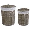Set 2 Porta biancheria Narra struttura in rattan e tessuto interno in cotone