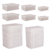 Set 2 porta biancheria Homely rettangolare 6 ceste in rattan e bambù