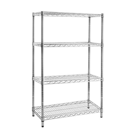 Libreria con piani Cromo Lux in acciaio cromato