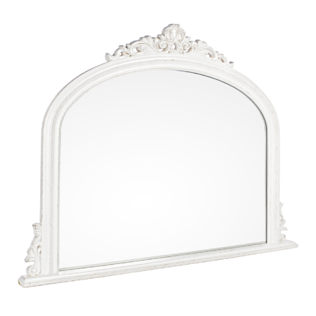 specchio con cornice in resina dipinta di bianco "Miro"