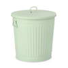 Bidone London met verde salvia opaco in zinco galvanizzato