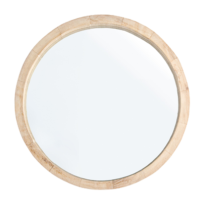 Specchio tondo da parete con cornice in legno Tiziano