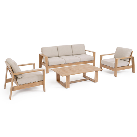 Salotto con poltrone e tavolino "Baltic" struttura in alluminio per veranda e giardino