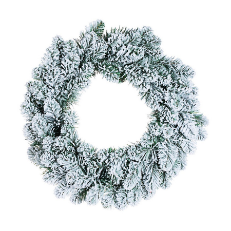 Corona natalizia "Innsbruck" innevata in metallo per decorazioni natalizie