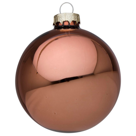 Palline in vetro "Argilla Lucido" tinta unita per albero di Natale moderno
