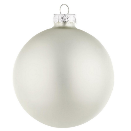 Palline in vetro "Bianco Opaco" tinta unita per albero di Natale moderno