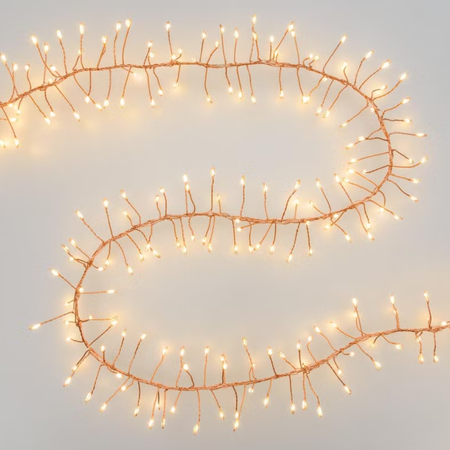 Festone di Luce rame 3 m, 600 microled bianco caldo