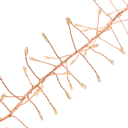 Festone di Luce rame 3 m, 600 microled bianco caldo