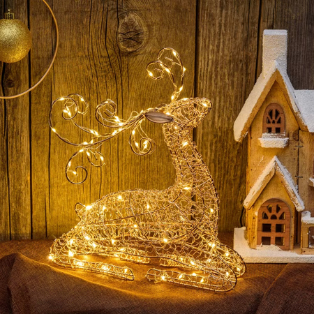 Renna luminosa microled bianco caldo per decorazioni natalizie
