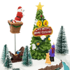 Villaggio di Natale, Albero e Babbo che lo decora in movimento, h 22 cm