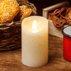 Candela led avorio in cera liscia, fiamma mobile Ø 7,5 cm per decorazioni