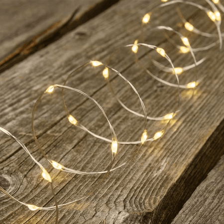 Catena a batteria bianco caldo a luce fisse per decorazioni natalizie