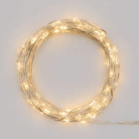 Catena a batteria bianco caldo a luce fisse per decorazioni natalizie