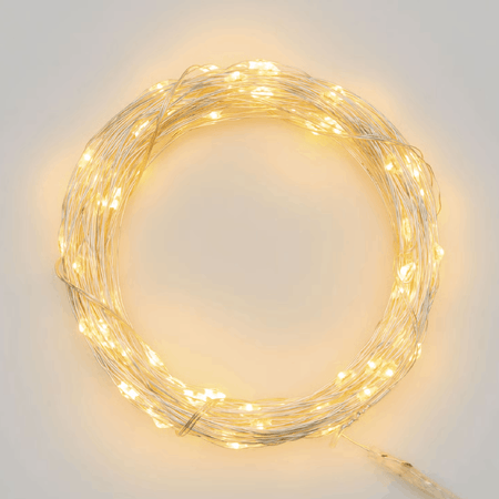 Catena a batteria bianco caldo a luce fisse per decorazioni natalizie