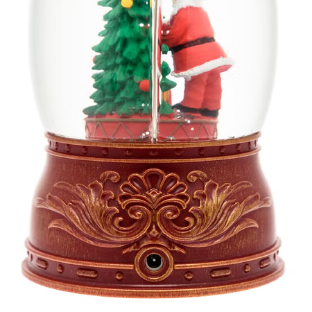 Lanterna Panorama con Albero e Babbo Natale, led bianco caldo per decorazioni