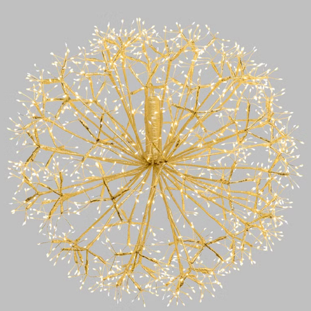 Sfera "Ricco" con rami e  microled bianco caldo e bianco freddo, uso interno