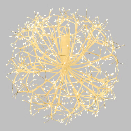 Sfera "Ricco" con rami e  microled bianco caldo e bianco freddo, uso interno