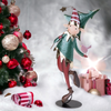 Folletto di natale con albero h 62 cm con albero in metallo
