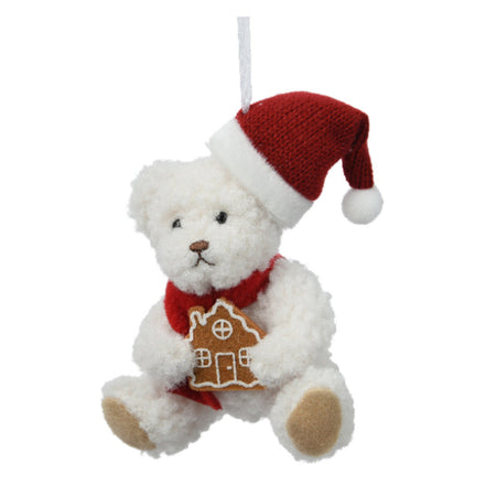 Pendaglio a forma di orsetto natalizio per albero decorazione natalizia da 12 cm