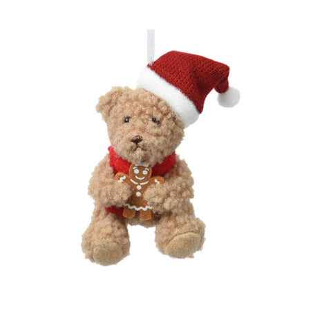 Pendaglio a forma di orsetto natalizio per albero decorazione natalizia da 12 cm