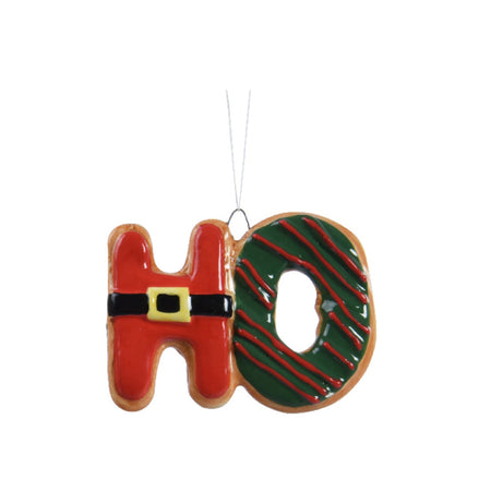 Pendaglio con scritta "Ho - Ho" per albero decorazione natalizia da 9 cm