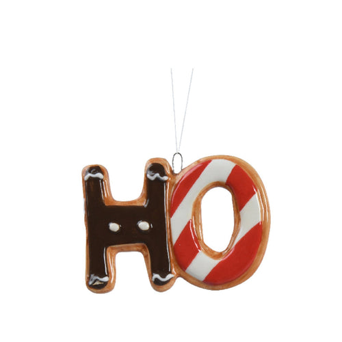 Pendaglio con scritta Ho - Ho per albero decorazione natalizia da 9 cm