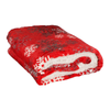 Coperta plide rossa con fiocchi di neve per decorazioni natalizie