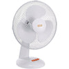 Ventilatore da tavolo a 3 velocità a grande portata, con telaio in metallo Colore bianco