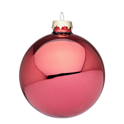 Palline per albero di Natale, sfera vetro rosso lava lucido
