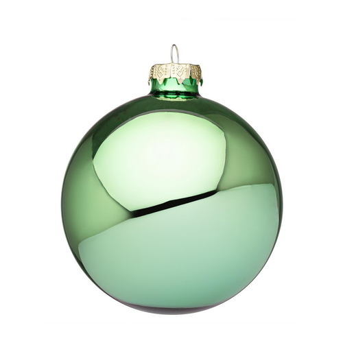 Palline per albero di Natale, sfera verde caraibi lucido