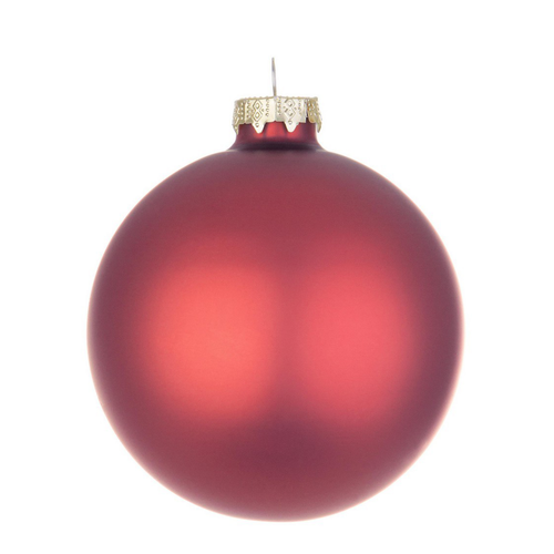 Palline per albero di Natale, sfera vetro rosso lava opaco