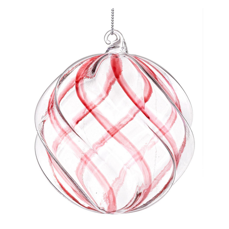 Palline q.8 per albero di Natale, sfera trasparente in vetro