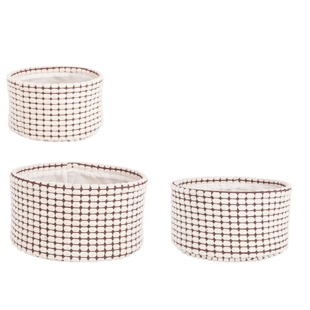 Set 3 porta oggetti "Nicky" basso in poliestere