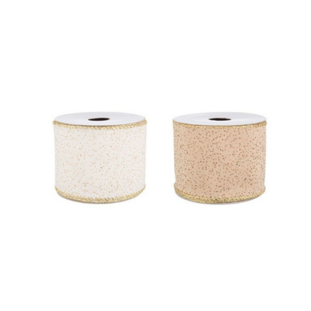 Nastro decorativo "Blonde"  per confezioni natalizie h 63 mm x 4 mt