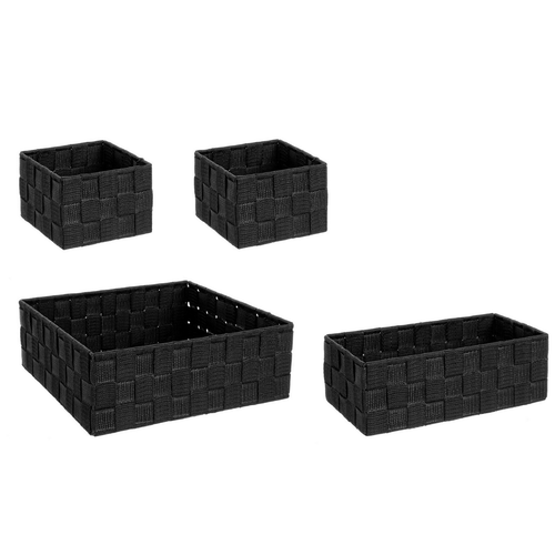 Set 4 pezzi Cesta intreccio con struttura in acciaio e rivestito in nylon