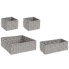 Set 4 pezzi Cesta intreccio con struttura in acciaio e rivestito in nylon
