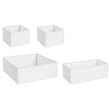 Set 4 pezzi "Cesta intreccio" con struttura in acciaio e rivestito in nylon