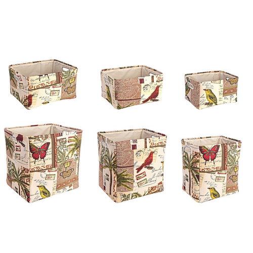 Set 6 porta oggetti Botanic rettangolare in plastica