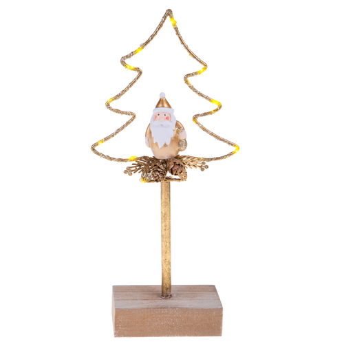 Albero per decorazione di natale con led e babbo h 26 cm