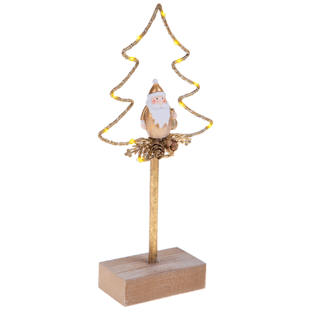 Albero per decorazione di natale con led e babbo h 26 cm