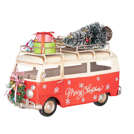 Bus "Jancis" con regali  in metallo per decorazioni natalizie