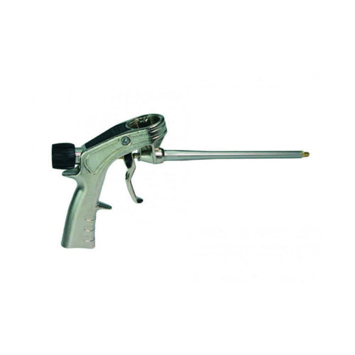Pistola per schiuma poliuretanica A/218 corpo in alluminio nichelato e adattatore universale