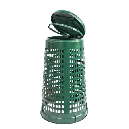 Trespolo verde portasacco con coperchio e capacità di 110 lt