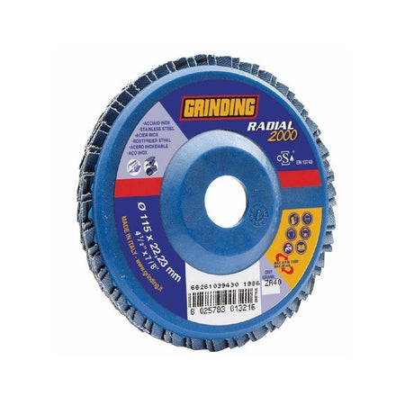 Disco lamellare con supporto in nylon abrasivo per acciaio, alluminio e ghisa