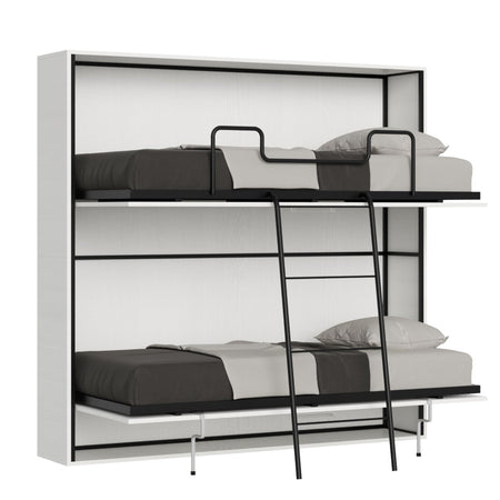 Letto "Firenze" doppio a scomparsa, in legno, con apertura orizzontale, per camera da letto