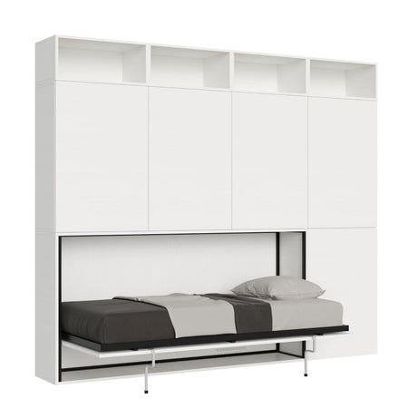 Letto "Venezia" singolo a scomparsa con scompartimenti, in legno, con apertura orizzontale, per camera da letto