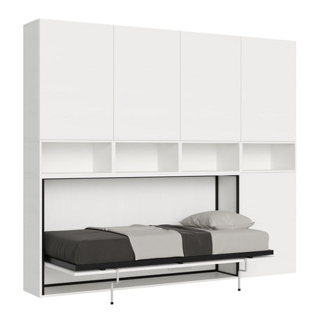 Letto "Venezia" singolo a scomparsa con scompartimenti, in legno, con apertura orizzontale, per camera da letto