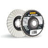 Disco lamellare Platinum Polish abrasivo per ferro e acciaio inox con supporto in feltro