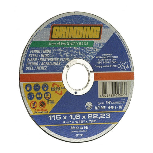 Mola abrasiva per il taglio di ferro e acciaio inox a centro piano