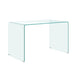 Scrittoio da ufficio, fisso, in vetro trasparente, per arredamento interni
